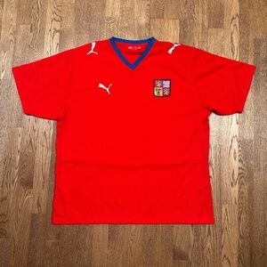 Vintage Y2K Puma Czech Republic 2008 Euro Cup Red Home Soccer Jersey Mens 2XL
